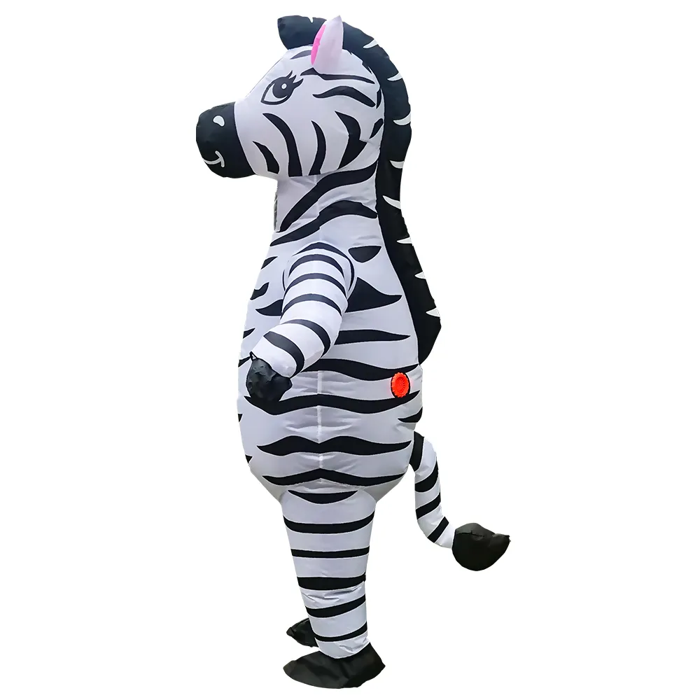 Costume de poupée de mascotte Costume gonflable de zèbre adulte pour Noël Halloween Costumes d'animaux Costume de carnaval fantaisie pour homme femmes vêtements de mascotte