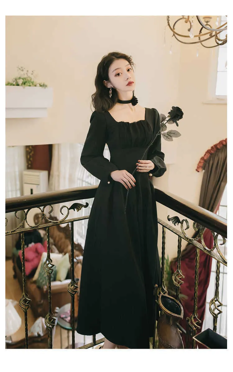 elegant korean black dress Korean Suspender Temperament Elegant Dress Black,XL