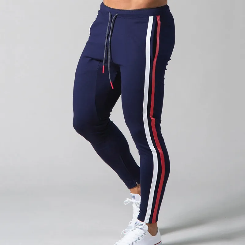 Novo estilo Mens Jogger Sweatpants Man Gyms Workout Fitness Calças Masculino Casual Calças de Trilha Skinny com M-2XL