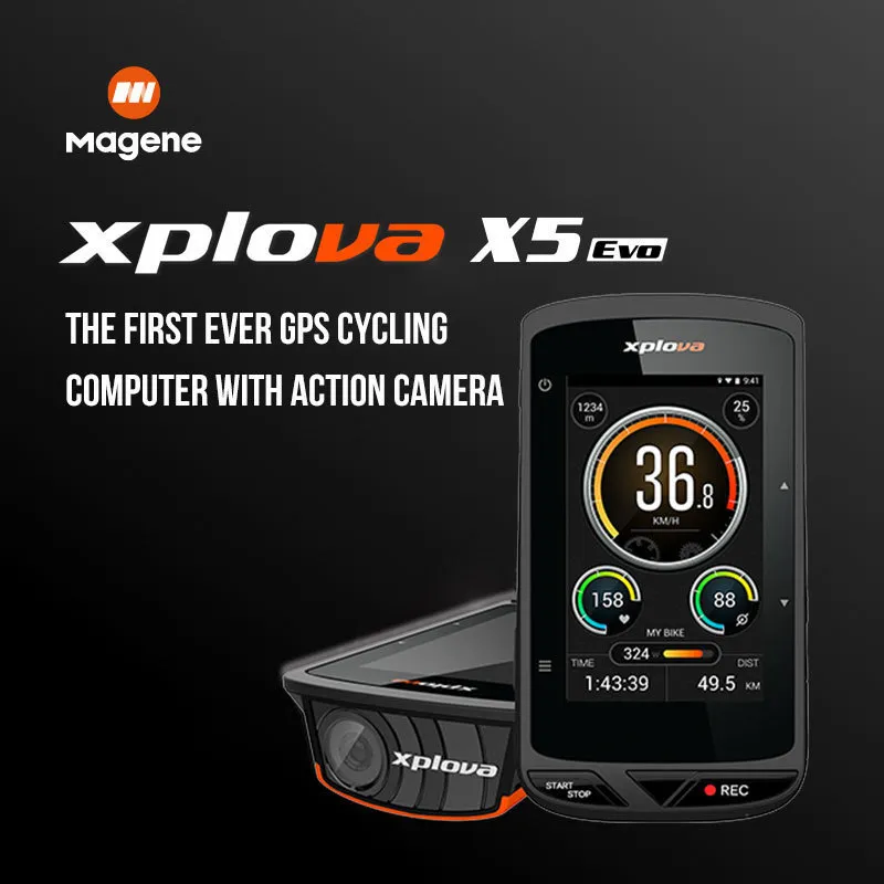 Magene Xplova X5 Evo WirelessGPS Bike Computer Waterproof Bluetooth 4.0ANT+Bike Cycling Speedometer Cadence Support Heart Rate 201120