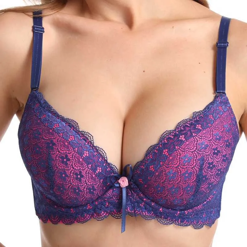 Beauwear Womens B C Cup Pink Lace Bra With 2 Cups, Sexy Padded Up Lift,  Underwire, And Bow Pink Lace Brassiere 210728 From Lu02, $11.81