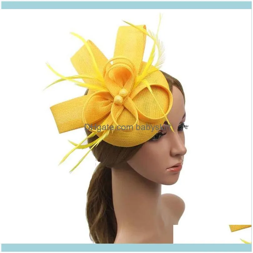 Women Feather Fascinator Party For Wedding Elegant Pillbox Hat Pography Gift Net Headband Headwear Cocktail Banquet Hair Clip1