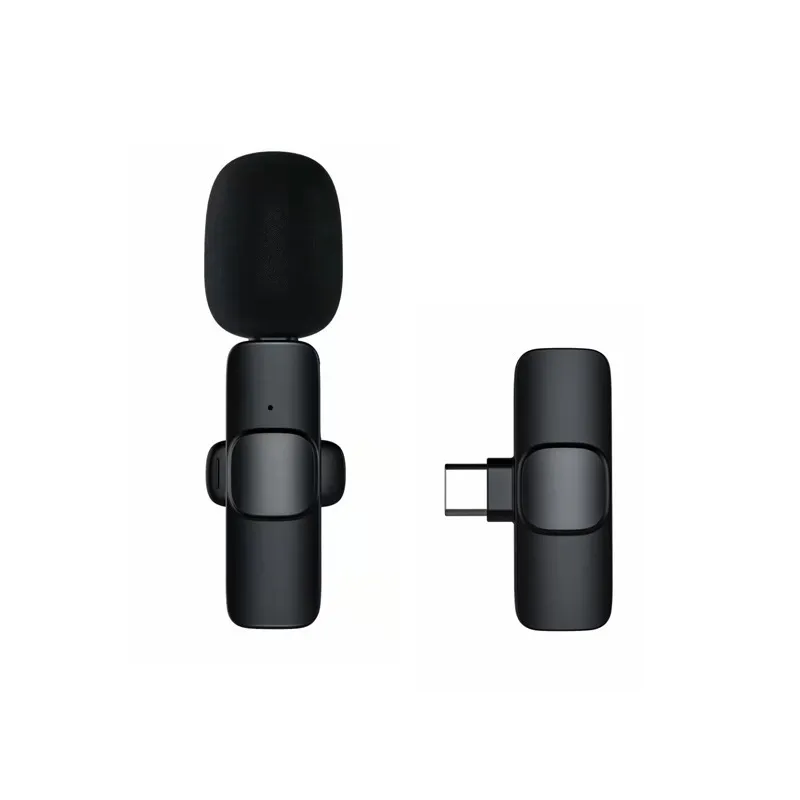 K1 K9 Microfoni lavalier wireless con riduzione del rumore Microfono portatile per registrazione audio e video per smartphone iosAndroid