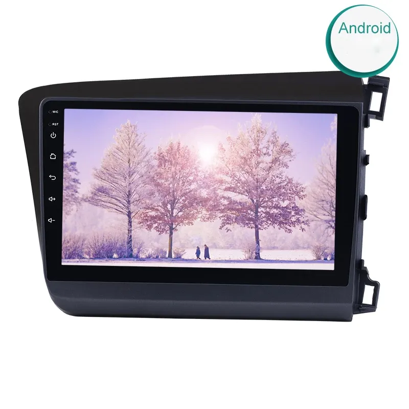 2din Android 9 inç Araba DVD Oto Radyo Çalar için 2012 Honda Civic Sağ El Sürüş GPS Navigasyon Wifi Bluetooth USB ile