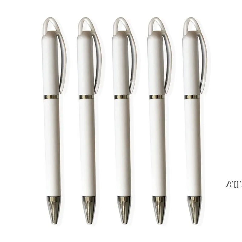 Sublimação em branco Ballpoint caneta transferência de calor personalizado diy metal anéis de metal roller penas rrb13446