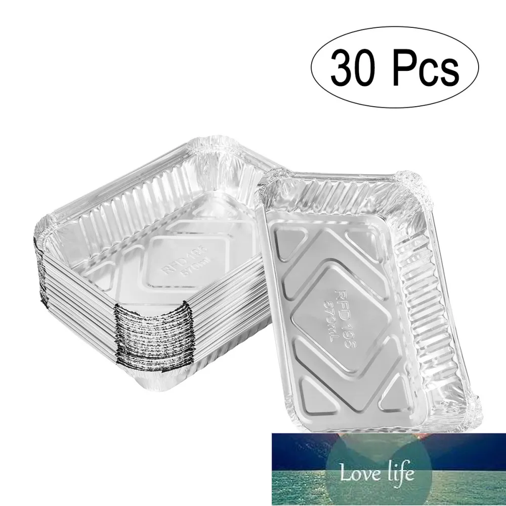 BESTOMZ 30pcs 570ml Disposable BBQ Drip Pan Tray Aluminum Foil Tin Liners for Grease Catch Pans Replacement Liner Trays Without Factory price expert design Quality