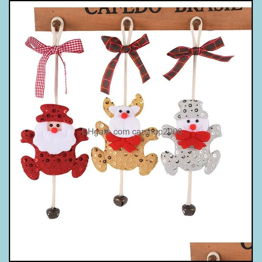 Christmas Bell Pendant doll Xmas Tree Ornament Home Festival Party Wedding Hanging Decoration Kids Toys Crafts Decorative Props