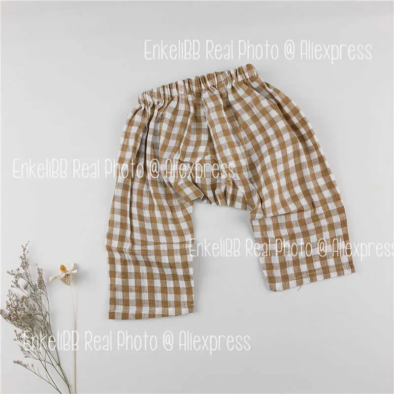 【soor ploom】Otto Trousers / Gimgham 5Y Soor Ploom - Otto Linen Harem Pants - Blue | Smallable