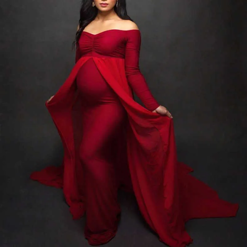 Maternity Photoshoot Dress: Elegant Jersey Maternity... From Nickyoung06,  $24.74 | DHgate.Com