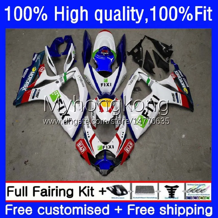 Molde de Injeção para Suzuki GSX-R750 K6 GSXR-750 GSXR600 2006 2007 Body 21no.98 GSXR 600 750 CC GSX-R600 750CC GSXR-600 BLINE Branco 06-07 GSXR750 600cc 06 07 Fairing OEM