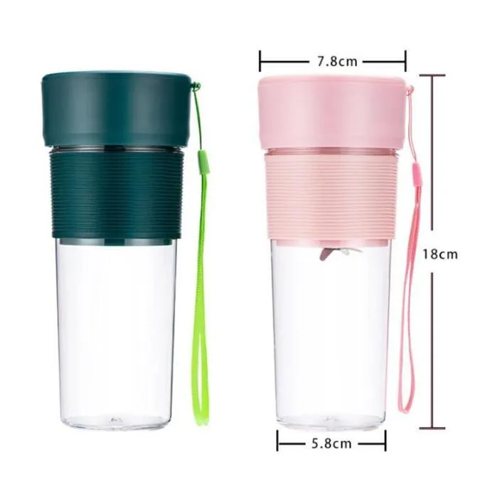 MIni Juice Cup Outdoor Portable 1200mAh Battery USB Charging Juice Blender Fruit Jucer 270ML Sea shipping ZYY722