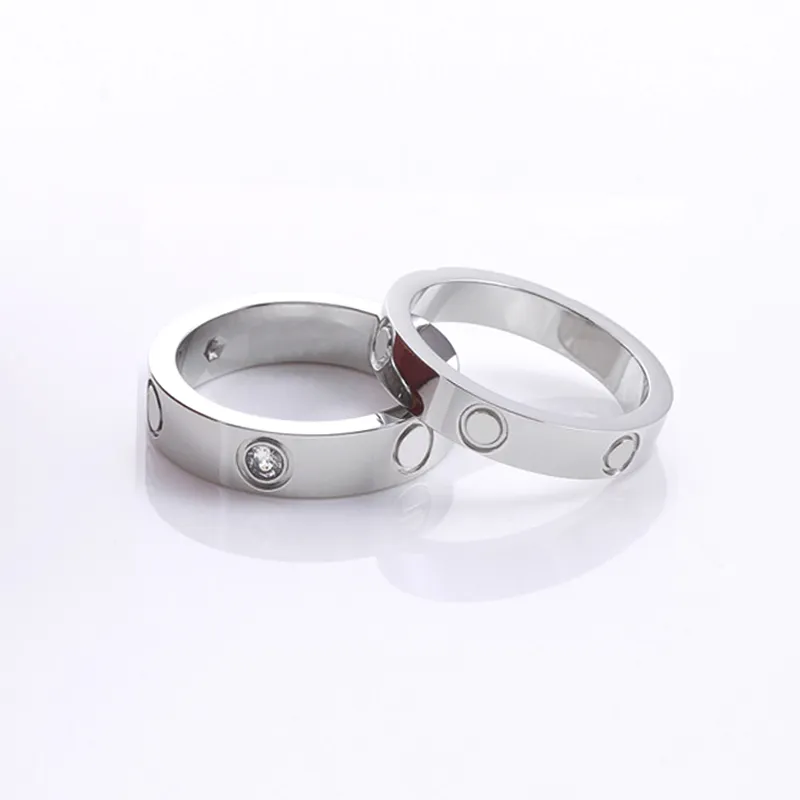 Diseñador de mujer anillo circonia compromiso titanio acero amor anillos de boda plata rosa oro moda joyería regalos mujeres hombres accesorios
