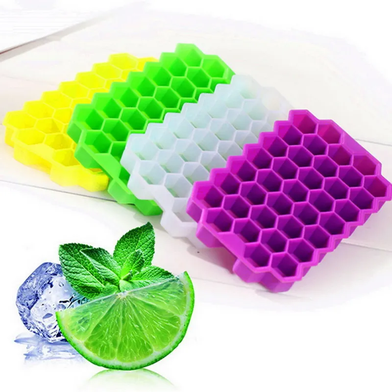 1pcs Cavity Cube Tray bar Honeycomb Maker Mold With Lids For Ice Cream Grade Silicone Molds Whiskey Cocktail