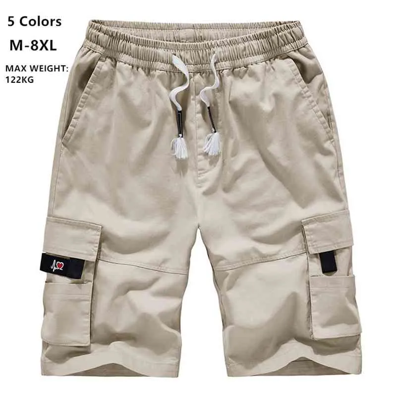 Mens Cargo Shorts Summer Camo Короткие спортивные хлопчатобумажные спортивные штаны Мужчины камуфляж плюс размер 6xL 7XL 8XL военный панталон Corto Hombre 210716