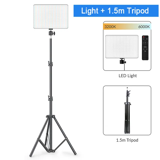 Dimmable LED Video Light Panel EU Plug 2700k-5700k Photography Lighting For Live Stream Photo Studio Fill Lamp Three Color Led Light Panel