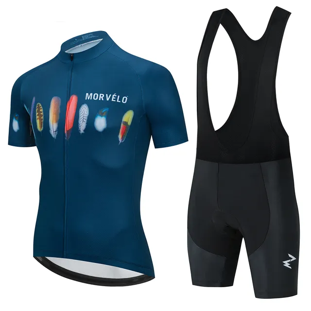 2024 Cycling Summer Clothing Pro Morvelo Team Jersey Kit Men Zestaw krótkiego rękawy