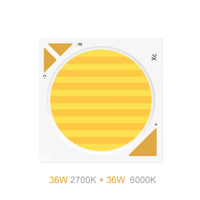 19x19mm varm 2700k Daylight 6000K Dubbelfärg 36W COB LED-chip 900mA Hög CRI 90RA för downlights spotlights spårningslampa