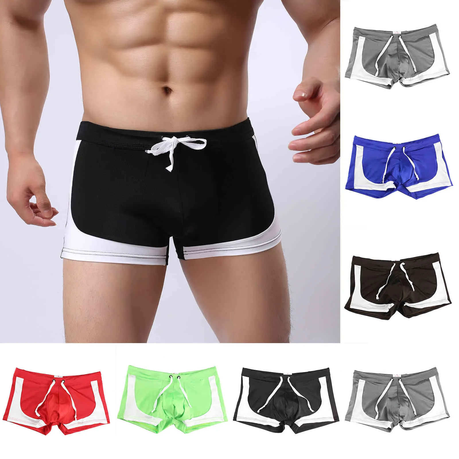 Luren 2021 Heiße Männer Unterwäsche Boxer Sexy Patchwork Baumwolle Männer Boxer Unterwäsche Marke Günstige Unterhosen Boxer Shorts Höschen X0316