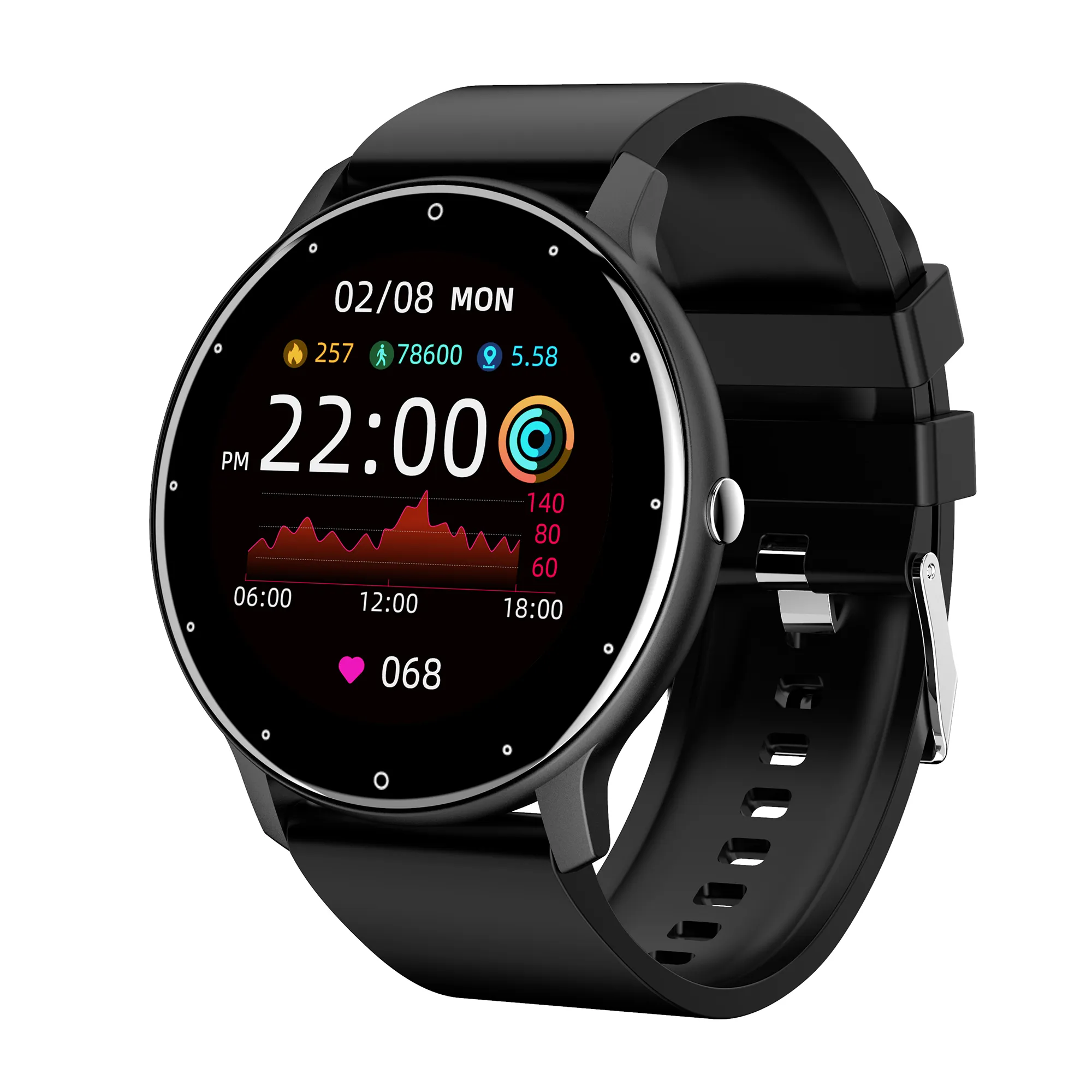 Zl02 Smart Watch Män Full Touch Screen Sport Fitness Klockor IP67 Vattentät Bluetooth För Android IOS SmartWatch Män + Box ZL02D