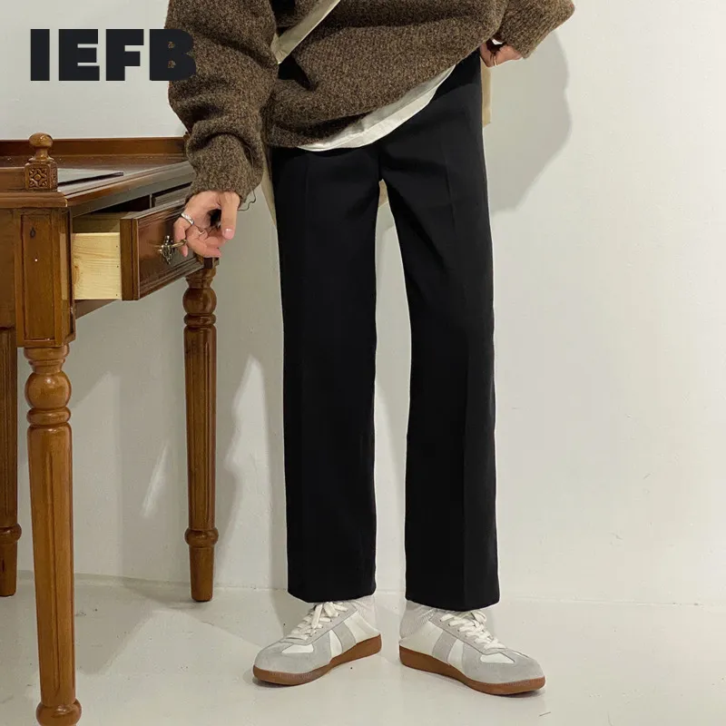 IEFB vintage da uomo dritto a vita alta sottile gamba larga allentata moda coreana pantaloni casual larghi per uomo primavera 9Y4783 210524