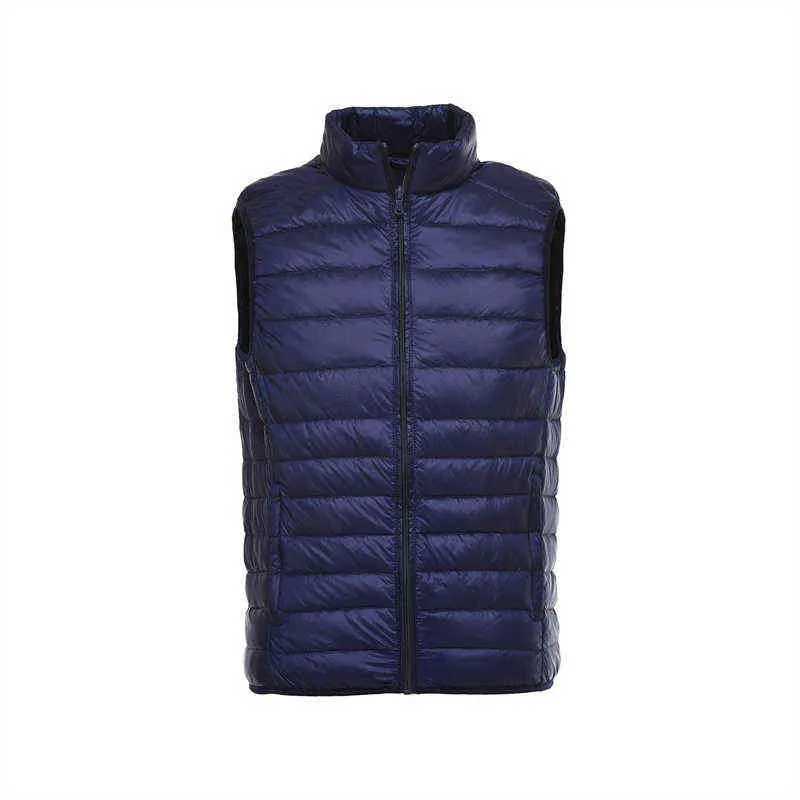 Hommes gilet doudoune sans manches Ultra léger mode mâle Portable duvet de canard manteau léger chaud gilet coupe-vent Parka G1108