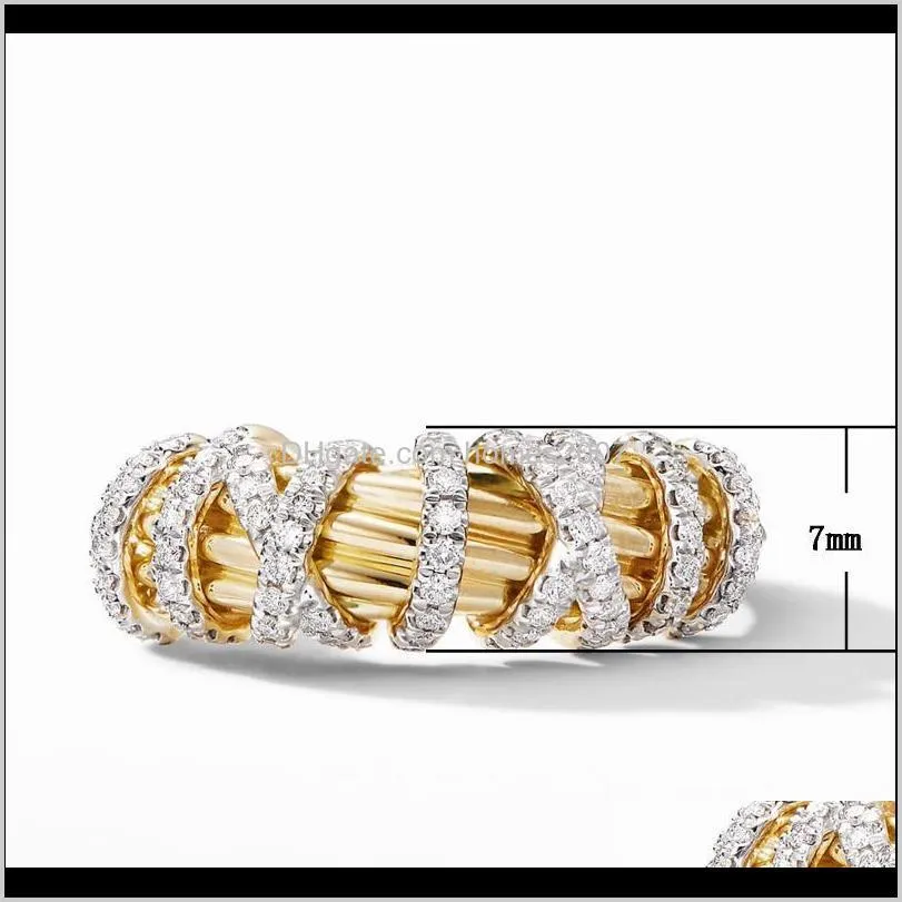 cute female white crystal stone ring charm gold color wedding rings for women luxury promise cross zircon engagement