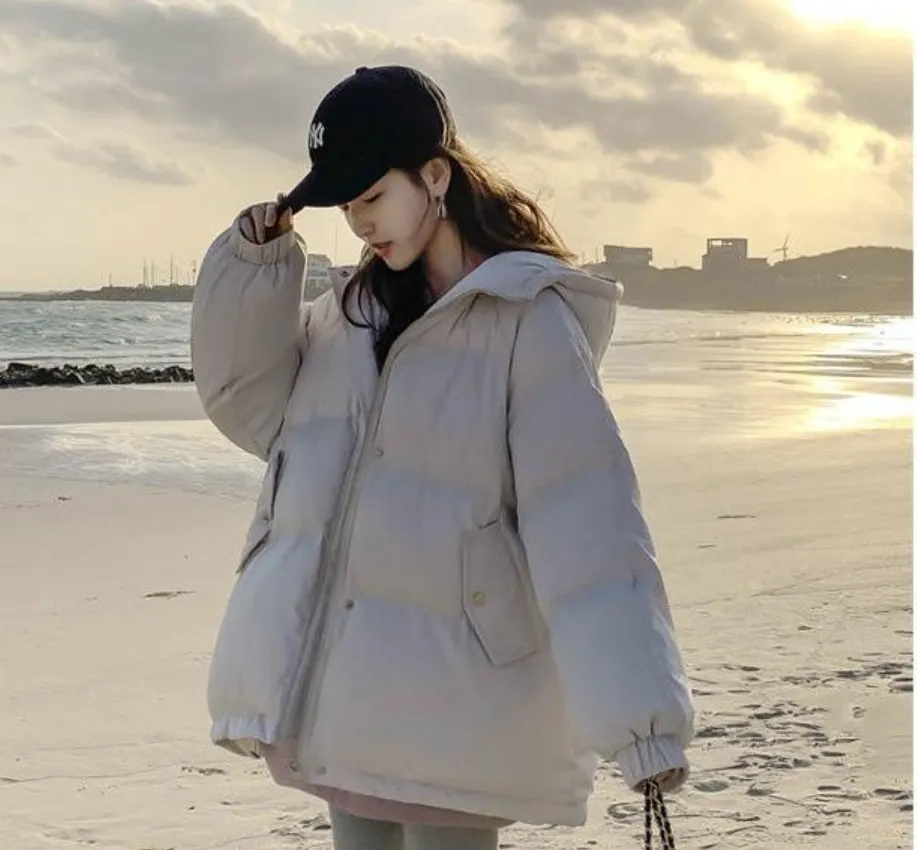 2022 neue Frauen Parkas Winter Jacke Mantel Frauen Dicke Koreanische Mode Schärpen Jacke Weiß Schwarz Rot Beige