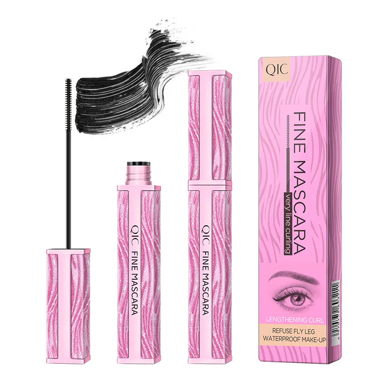 Smink förlängning mascara svart lash qic vattentät mascara med liten ögonfransborste huvud slank tjock långvarig prinsessan curl volumizing ingen smeting