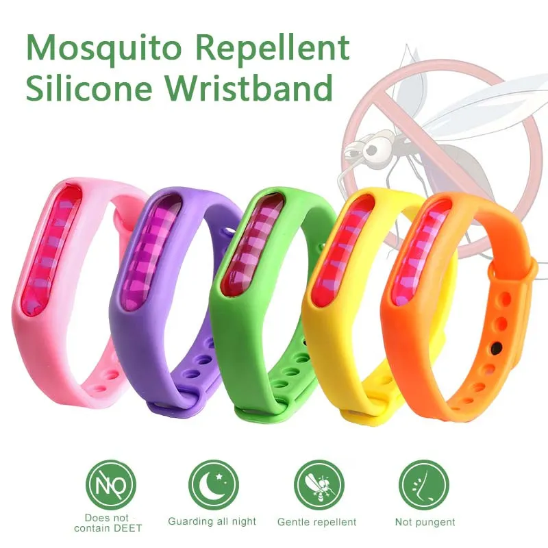 Kids Mosquito Repellent Bracelet Plant Oil Capsule Band Pest Control Killer Silicone Wristband