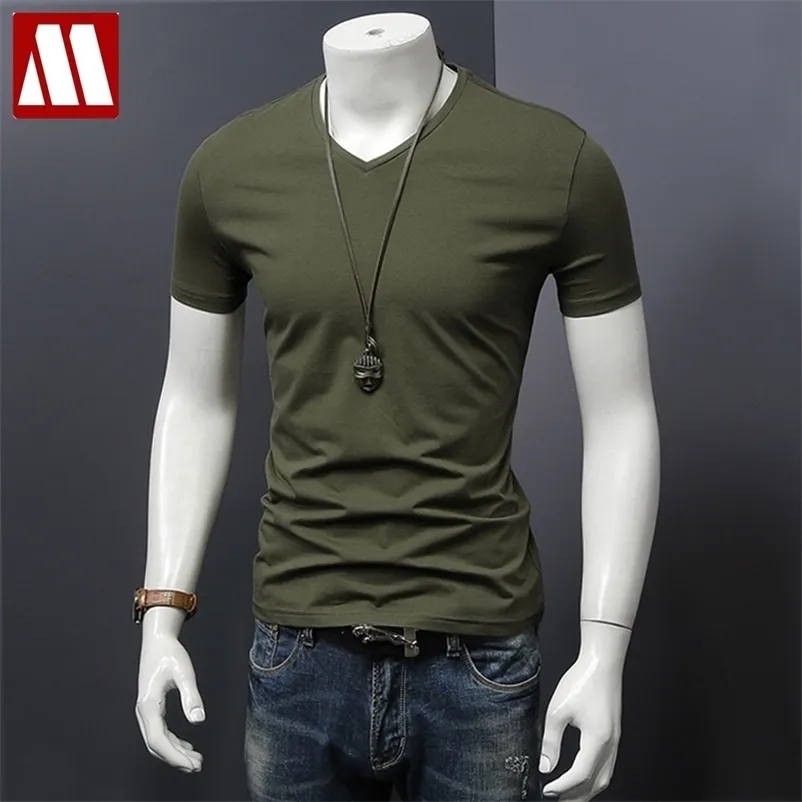 Mydbsh 남성 브랜드 의류 여름 솔리드 티셔츠 남성 캐주얼 Tshirt 패션 남성 짧은 슬리브 플러스 크기 5xl 전체 210322