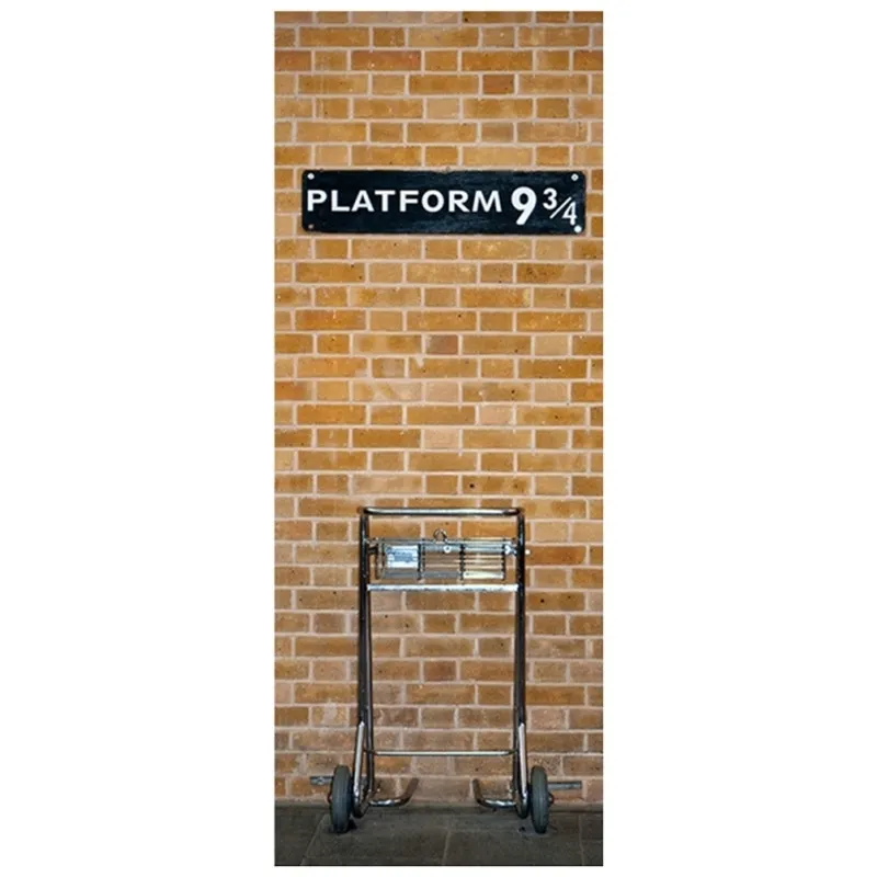 77*200cm magic boy movie poster London Platform 9-3/4 3d door mural vinyl wall stickers kids room decoration cartoon wallpaper 210705