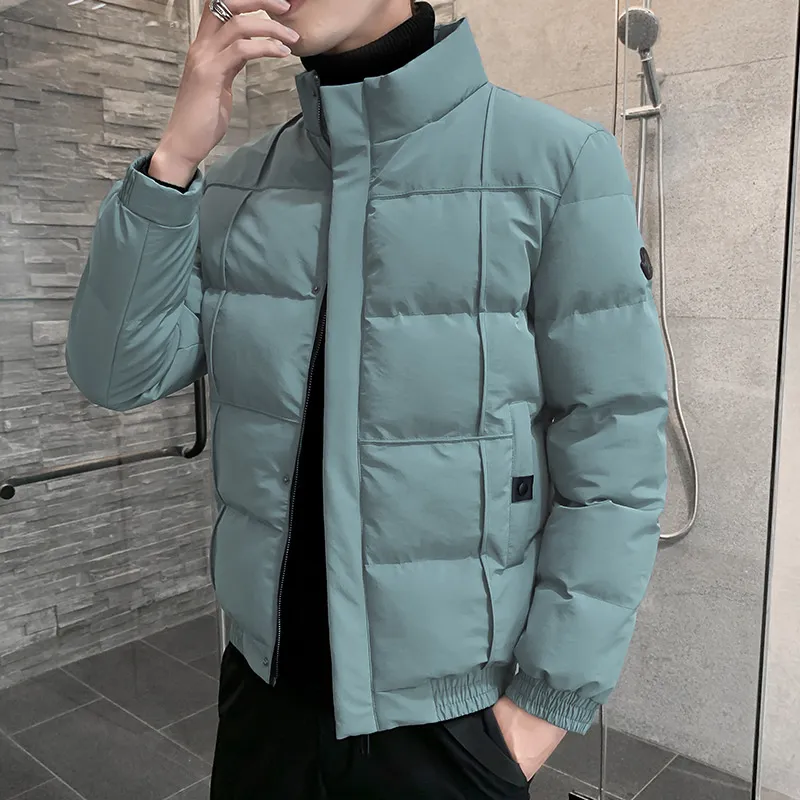 Cotton padded mens winter Korean stand collar warm coat clothing