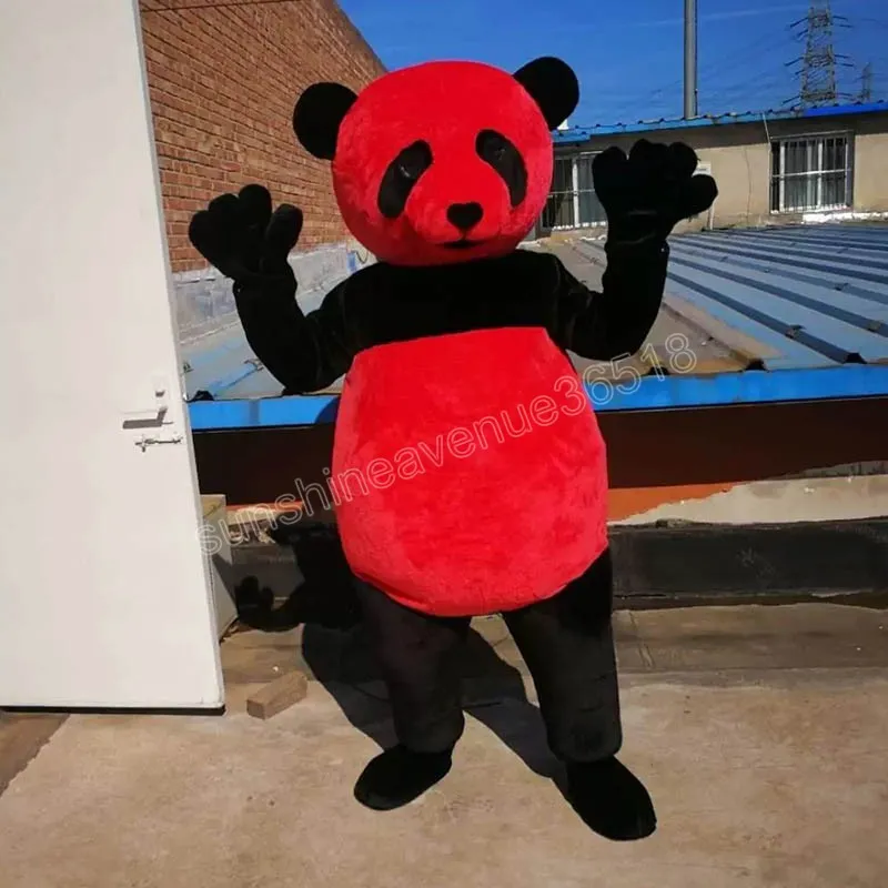 Costume de mascotte de panda rouge d'Halloween Top qualité personnage de thème de dessin animé carnaval unisexe adultes taille fête d'anniversaire de noël tenue de fantaisie