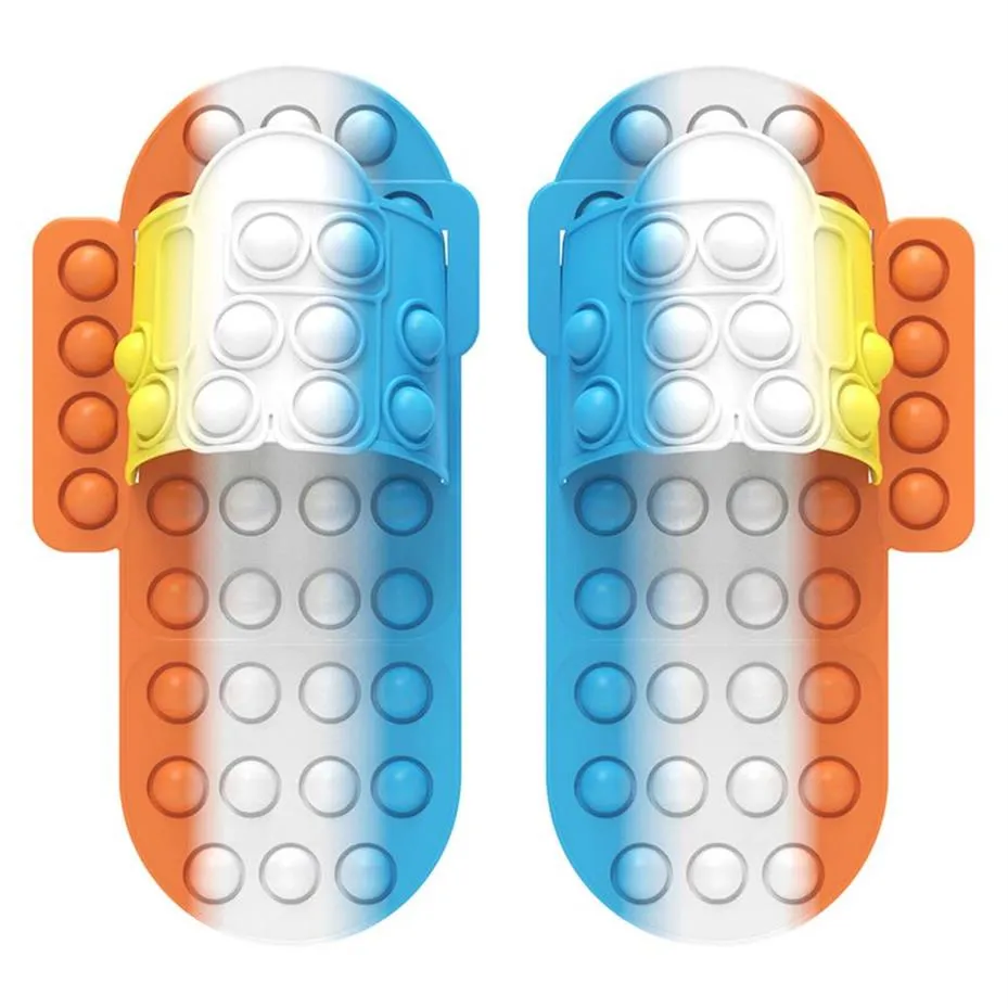 Fidget Shoes Toys Pops Its Push Bubble Party Simple Dimmer Sensory Toy Silicone