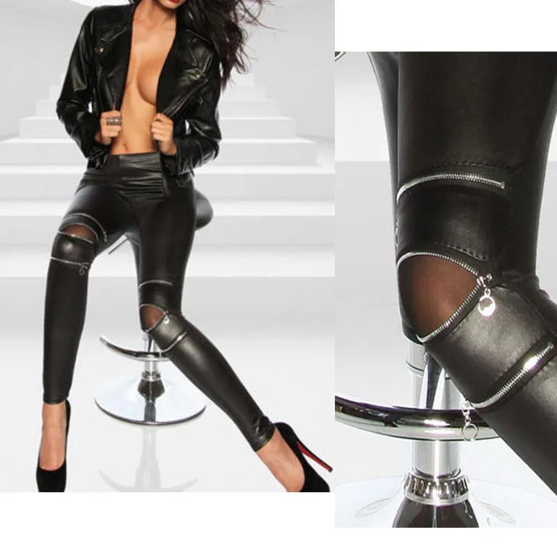 Черные сексуальные брюки женские кожаные кожаные Zains Leggings растягивающие тонкие брюки для девочек одежда высокая капризов повладение 2021 женские капризы