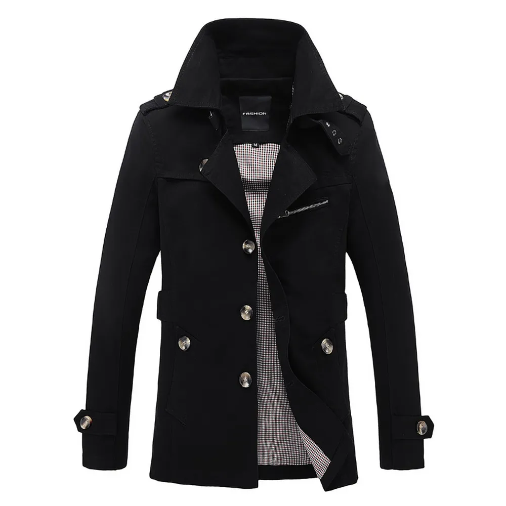 British Style 4xl Trench Coat Mens Medium Long, Slim Fit