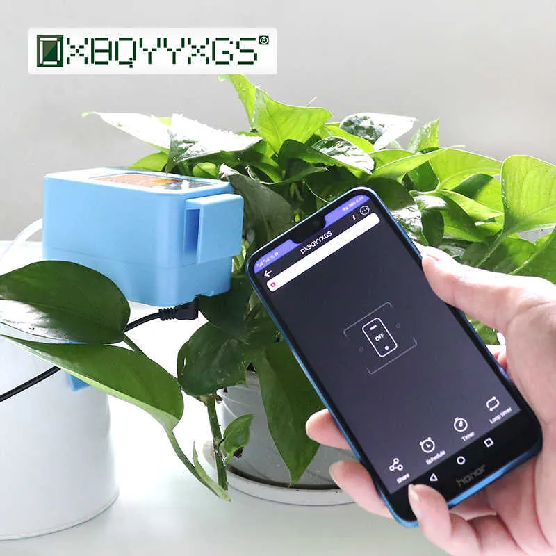 Wifi Automatic Watering Device Garden Watering System Intelligent Timer Water Drip Irrigation Mobile Phone Remote Control 210610