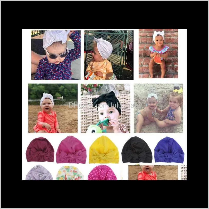 kids girls baby toddler turban knotted bow hat cap headband hair band swim cap