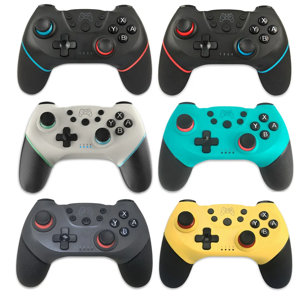 AB Patent Kablosuz-Bluetooth Gamepad Oyun Joystick Denetleyicisi Anahtarı Pro NS-Anahtarı Konsolu Için 6 Eksenli Kolu Ile 6 Renkler + Nefis Perakende Kutusu