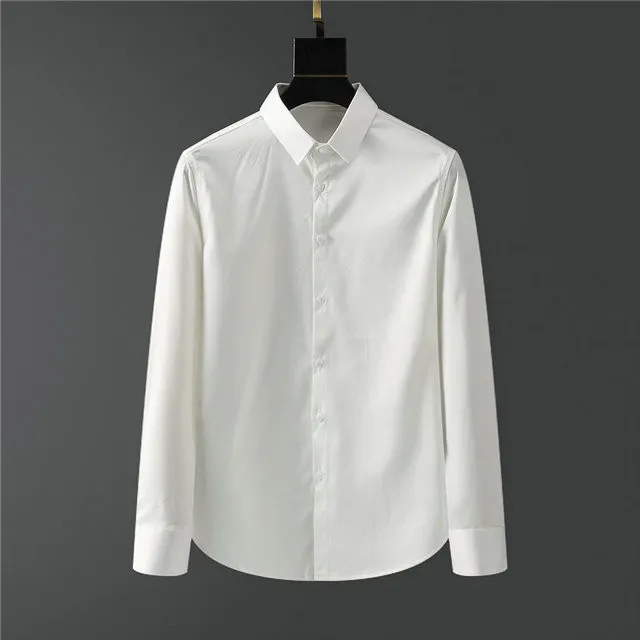 2021 Polka Dot Mens Designerskjorta Höst Långärmad Casual Dress Shirts Style Homme Kläder M-2XL # 85