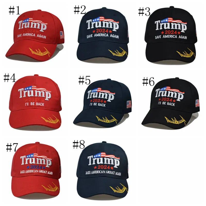 Ricamo 2024 Cappelli da baseball Trump Elezioni presidenziali USA TRMUP stesso stile Cappello Cappellino con coda di cavallo ricamato