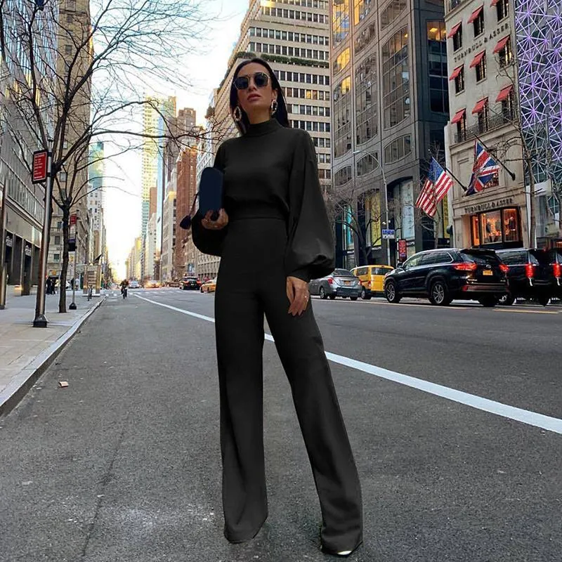 Turtleneck long sleeve jumpsuit new arrivals