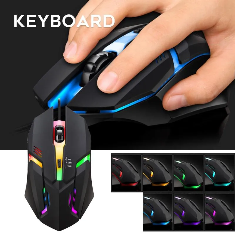 Ratos com fio gaming mouse 800/1200/1600 dpi ajustável com luz de fundo à prova de suor ergonômico para jogadores de pc iniciantes sp99