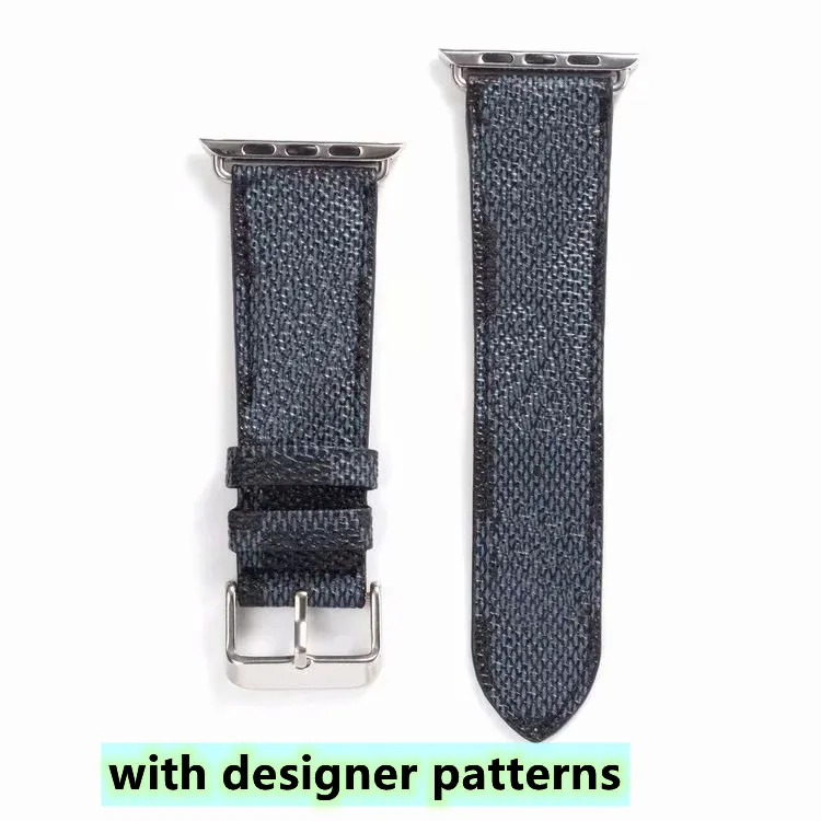 Watch Band Strap For  Series 1 2 3 4 5 6 38mm 40mm 42mm 44mm PU leather Smart Watches Replacement With Adapter Connector