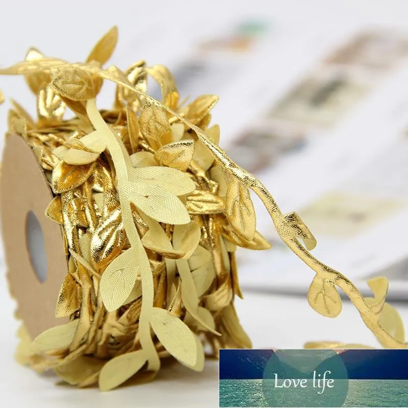 10 meter silke natur guld silver konstgjorda blad lämnar vinstockar bröllopslåda dekoration lövverk handgjorda scrapbooking hantverk krans