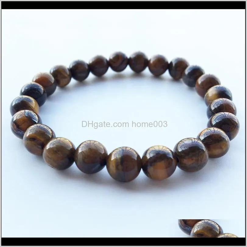 new natural tiger eye stone beaded bracelets 8mm yoga balance beads buddha prayer elastic bangles lx0387