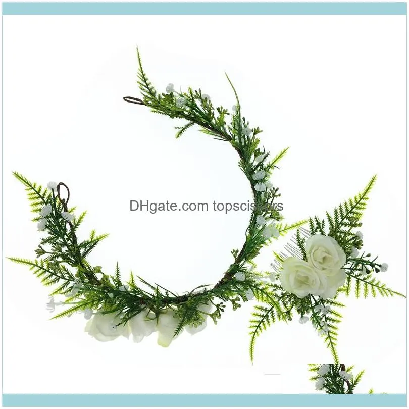 Wholesale Flower Headwear Women Hair Accessories Asparagus Wreath Crown Headband Hat Decoration Adjustable Floral Garland1