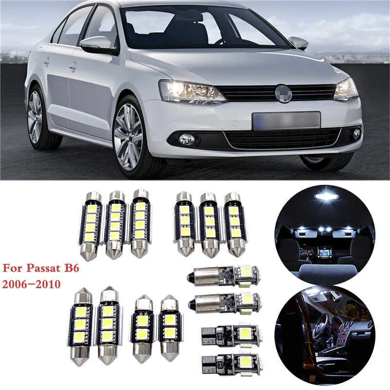 VW PASSAT B6 2005 - 2010 INTERIOR KIT 13 PIECES LED LIGHT BULBS PURE WHITE 6000k