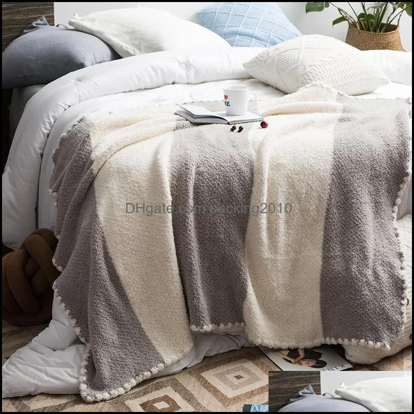 130x160cm Fashion Gray Khaki Patchwork Blanket Super Soft Warm Sofa Bed Plane Office Travel Plaids Rectangular Stitching Blankets