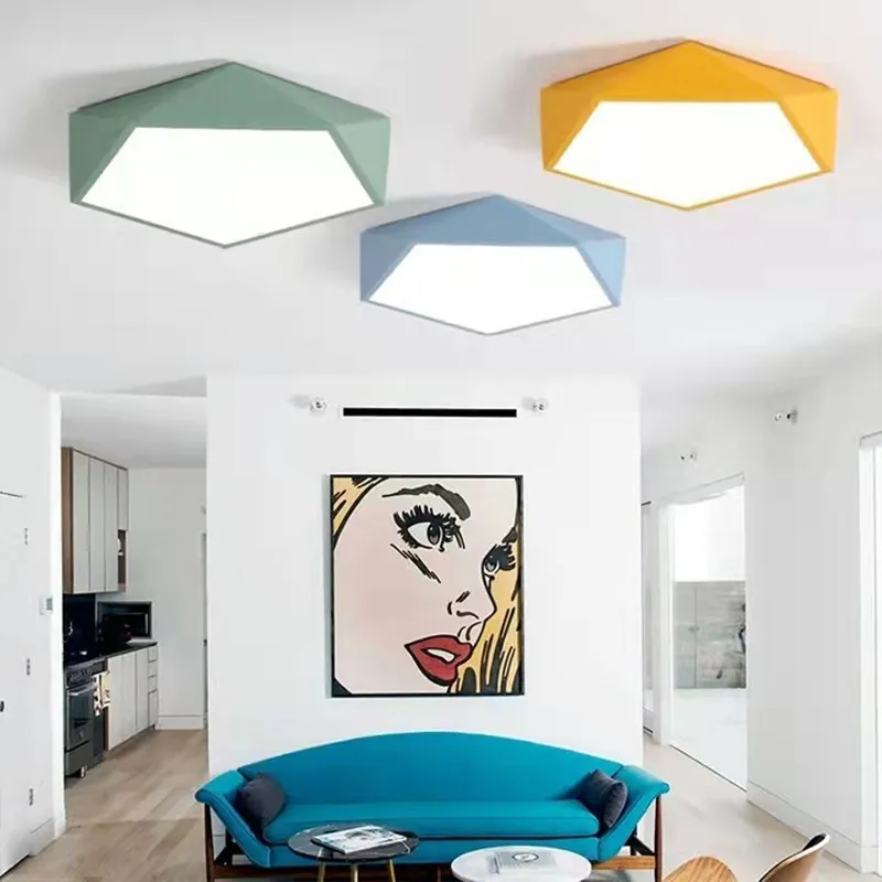 Modern minimalist geometric LED Acrylic ceiling light for living room bedroom children's room study